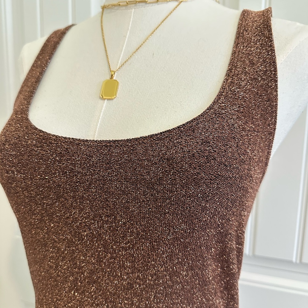 Shimmering Copper Bodycon Dress